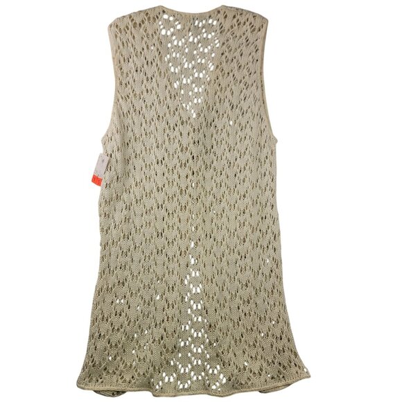 Carly Blake Cream Open-Knit Cotton Vest Medium USA Layering Deadstock - Picture 6 of 8